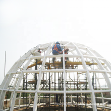 Large span space frame aluminum dome type roofing for church building